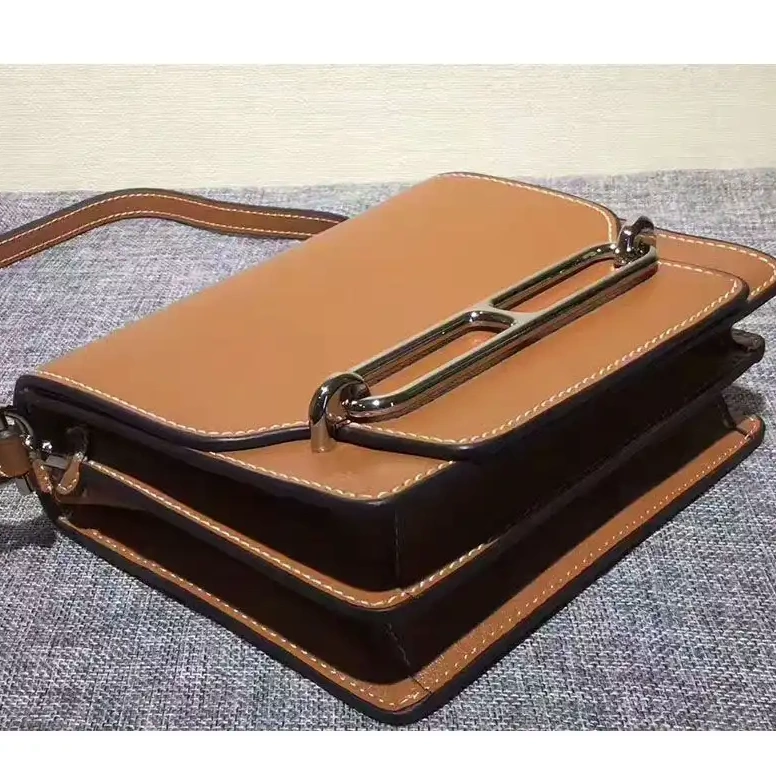 Affordable Calfskin Palladium Leather Hardware In Hermes Bag Brown Roulis 0502